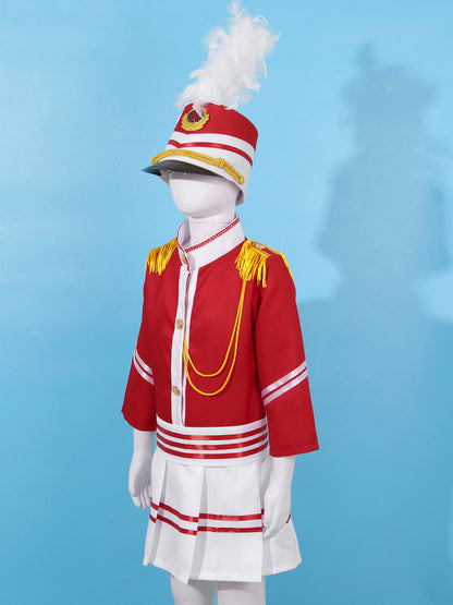 Boys/Girls Nutcracker Drum and Trumpet Team Costume (Age 4-12YRS)