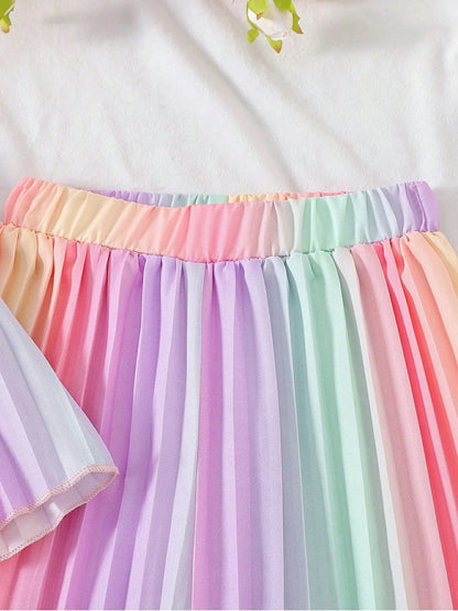 Girls Pleated Spaghetti Strap Camisoles Top & Wideleg Trousers (Age 4-7YRS)