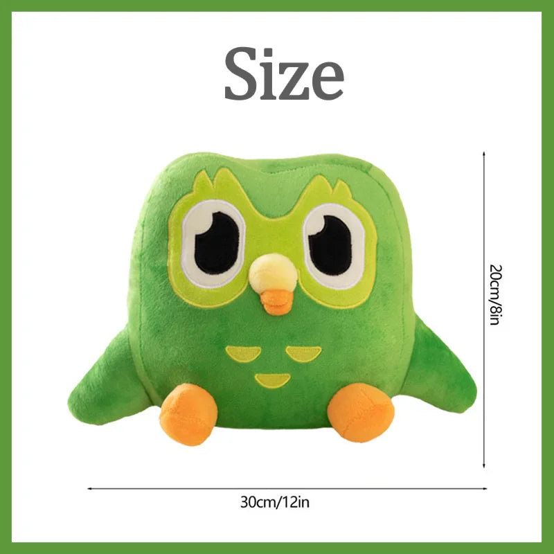Plush Duolingo Green Owl Plush Toy - 30cm Green