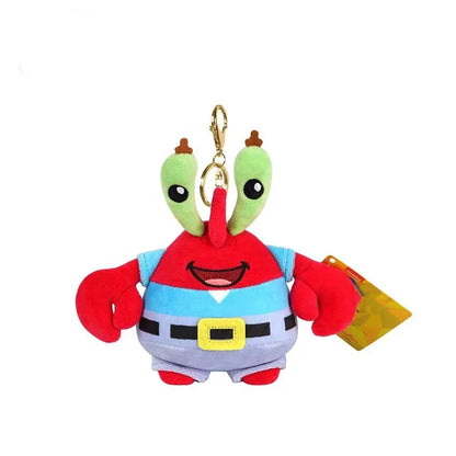 Plush SpongeBob Patrick Star Gary Squidward Tentacles Stuffed Keychain Pendant - 12cm