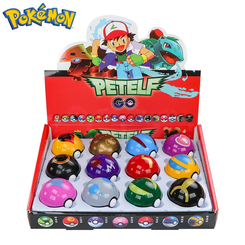 Petelf GO Poké Ball Toys – Pokémon 12 Pack with Figures | Collectible Battle Set 12 Pack