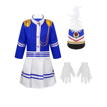 Boys/Girls Nutcracker Drum and Trumpet Team Costume (Age 4-12YRS) Royal Blue B