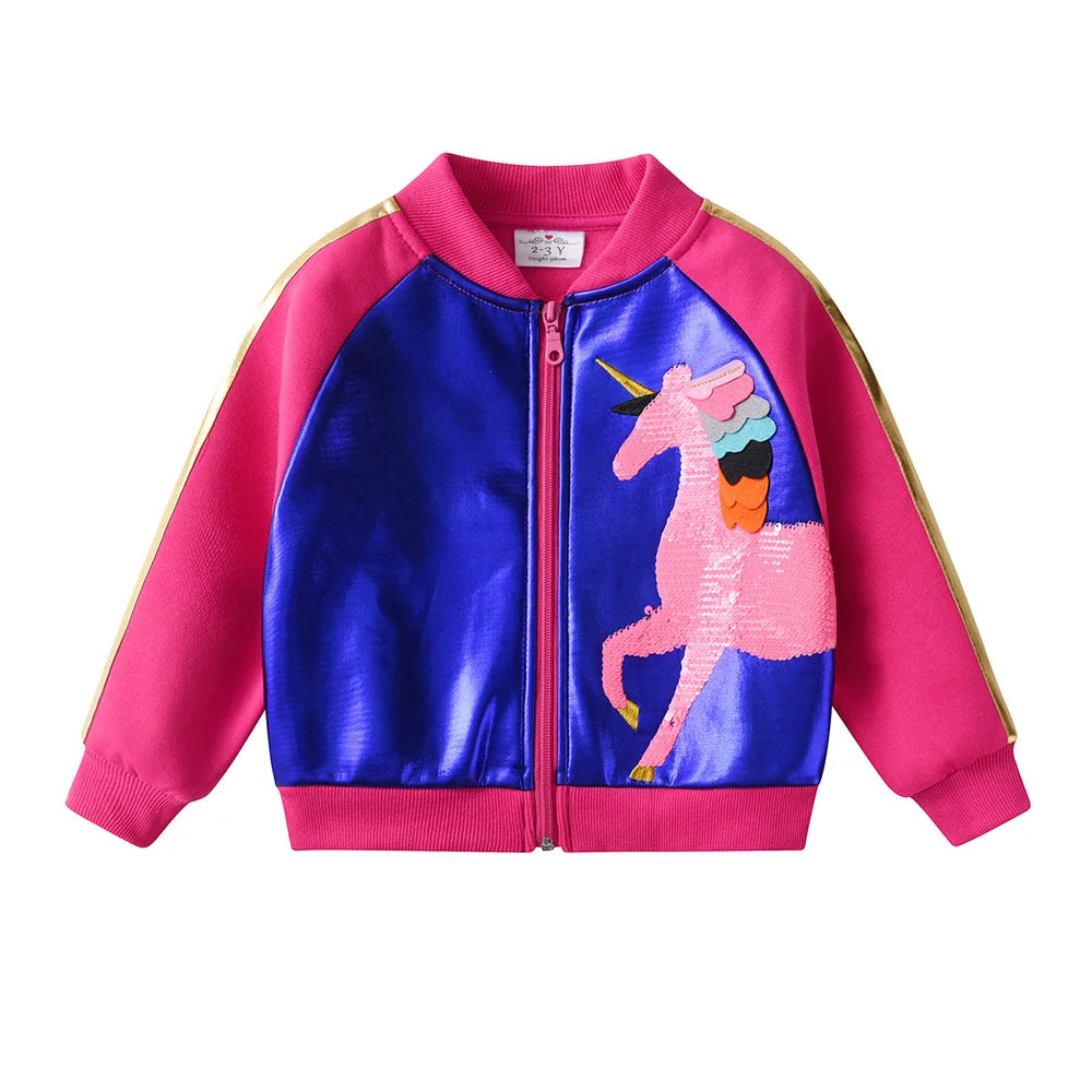 Girls Sequin Unicorn Jacket (3-12YRS) Blue