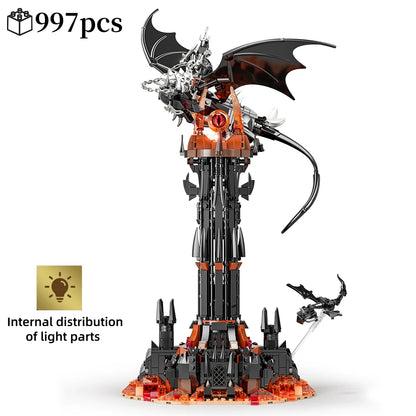 Fell Beast & Magic Tower Building Blocks – Fantasy Fortress MOC Set - 997pcs