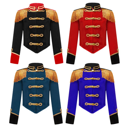 Kids Circus Ringmaster Costume Long Sleeve Fringe Tassel Jacket (Age 6-14YRS)