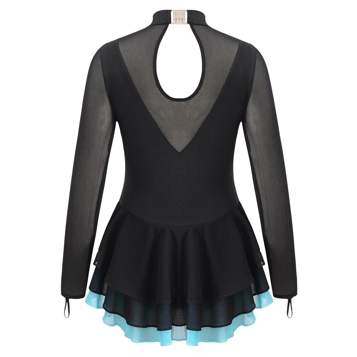 Girls Rhinestone Figure Skating Leotard Dress (Age 6-16 YRS)
