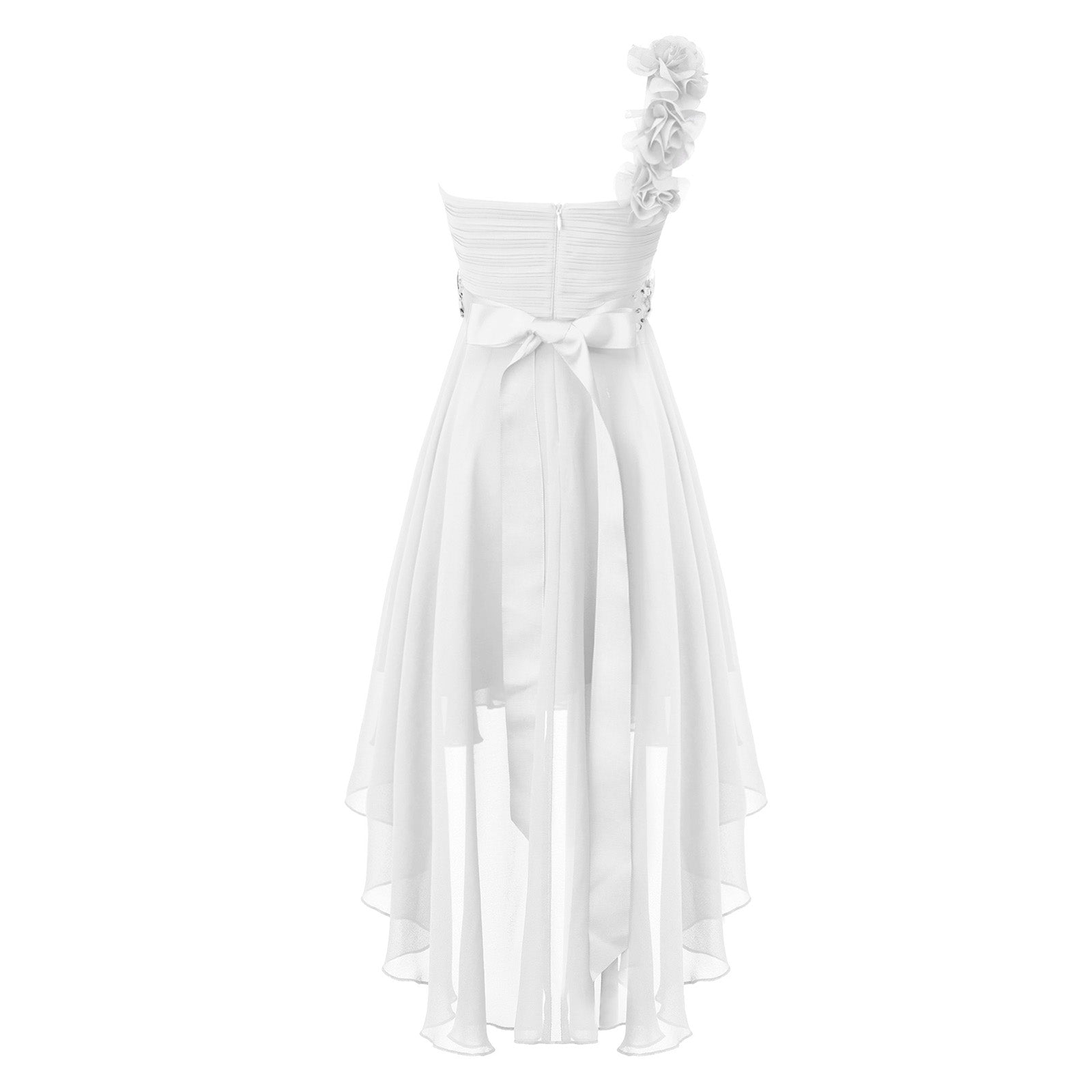 Girls One Shoulder Asymmetrical Hem Dress (Age 6-16 YRS)
