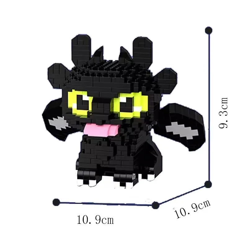 Mini Black Toothless Night Rage Dragon Mecha | LEGO‑Compatible Building Blocks