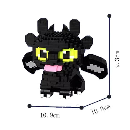 Mini Black Toothless Night Rage Dragon Mecha | LEGO‑Compatible Building Blocks