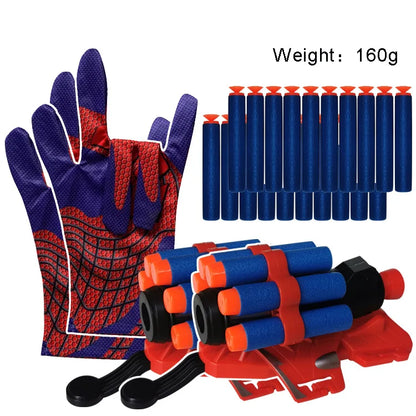 Spider-Man web launcher glove Soft Bullets Launcher Spray Wrist With Gloves Launching Soft Bomb Toy Gun Outdoor Games Toys
