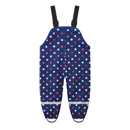 Toddler Rain Adjustable Printed Waterproof Trousers Overalls (Age 18M-6YRS)