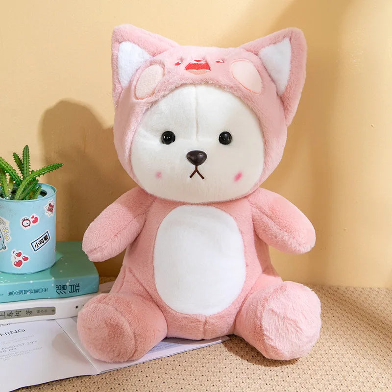 Transforming Animal Costume Teddy Bear Plush | Panda, Red Hood, Blue & Pink Creatures - 50cm Cat Bear