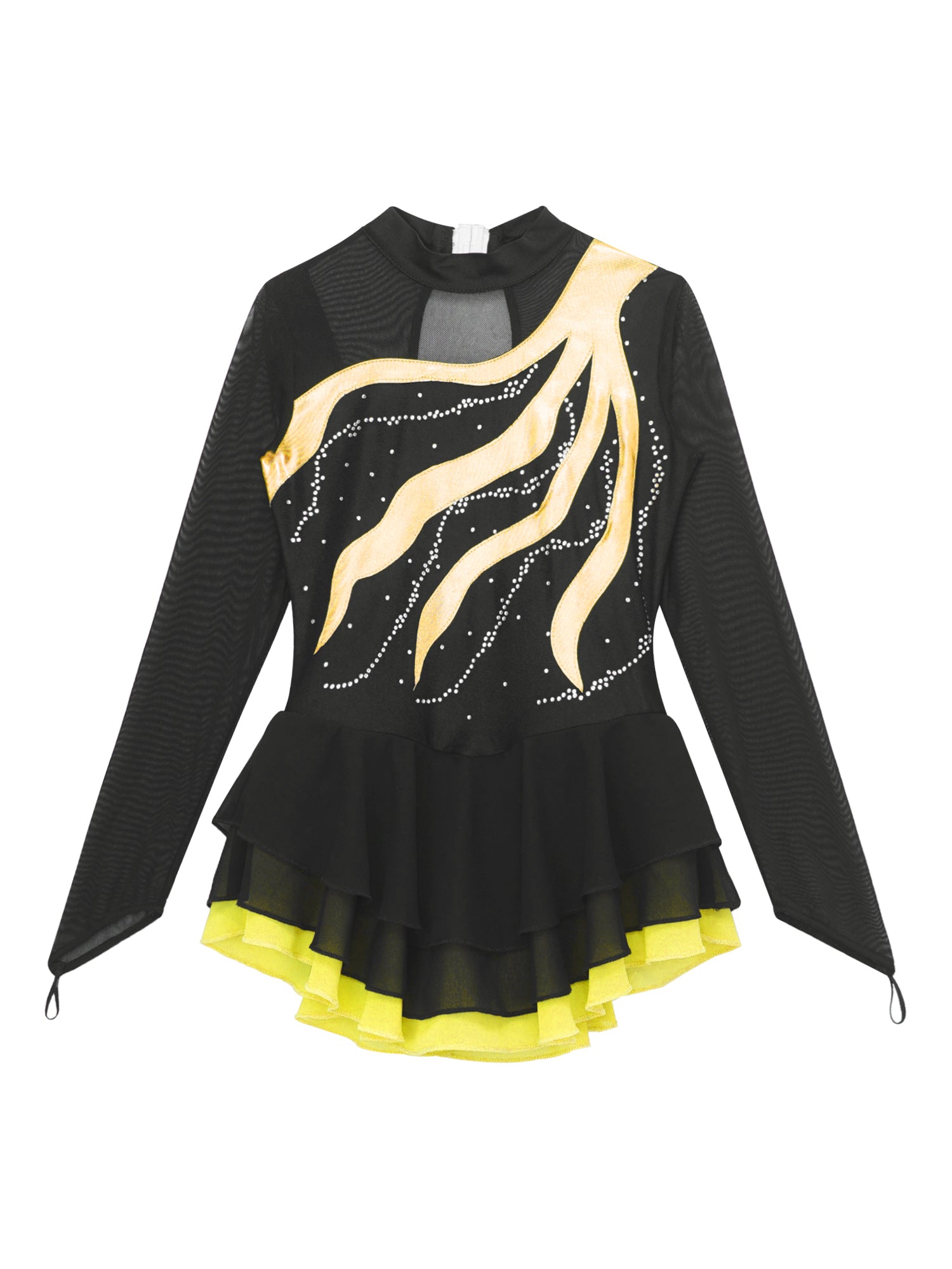 Girls Rhinestone Figure Skating Leotard Dress (Age 6-16 YRS)