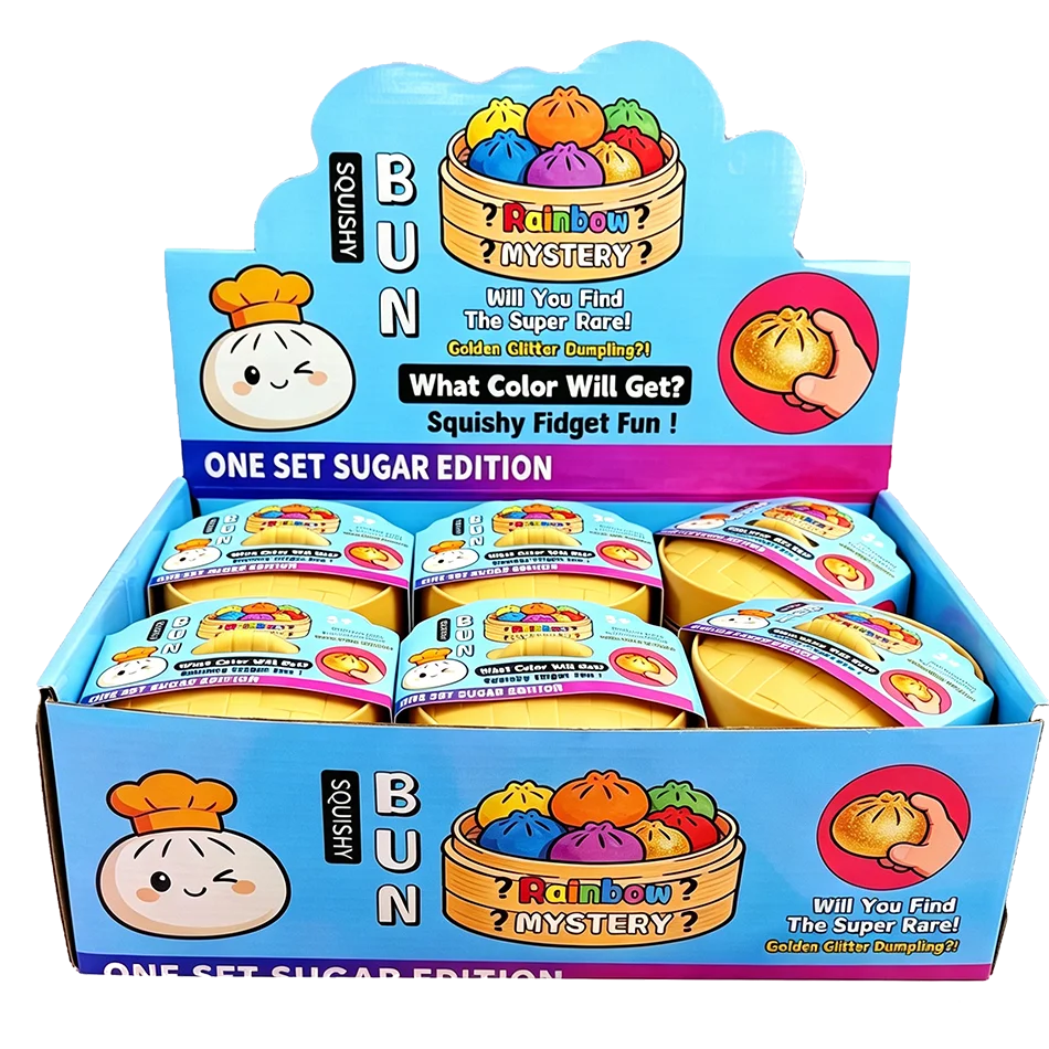 Mini Dumpling Squishy With Steamer – Crystal Soft Stress Relief Toy 12pcs with box