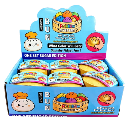 Mini Dumpling Squishy With Steamer – Crystal Soft Stress Relief Toy 12pcs with box