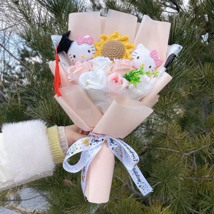 Hello Kitty Plush Flower Gift Bouquet – 35cm in Gift Box | Sanrio-Inspired Keepsake Arrangement