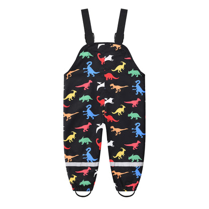 Toddler Rain Adjustable Printed Waterproof Trousers Overalls (Age 18M-6YRS)