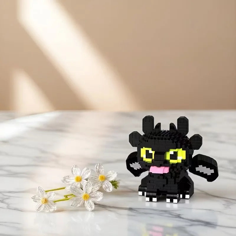 Mini Black Toothless Night Rage Dragon Mecha | LEGO‑Compatible Building Blocks
