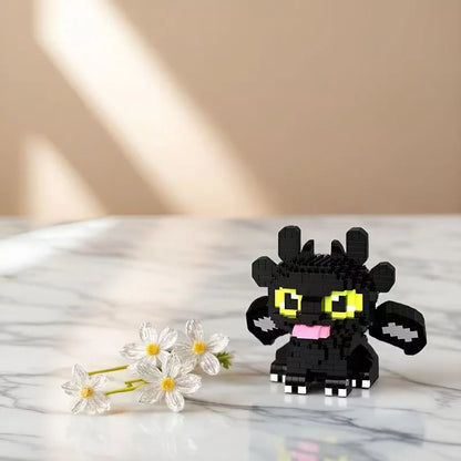 Mini Black Toothless Night Rage Dragon Mecha | LEGO‑Compatible Building Blocks