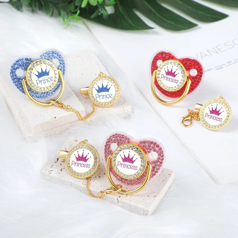 Luxury ‘Princess’ Rhinestone Crown Pacifier Dummy Clip