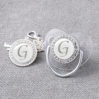 Baby Personalized Rhinestone Pacifier Luxury Clips