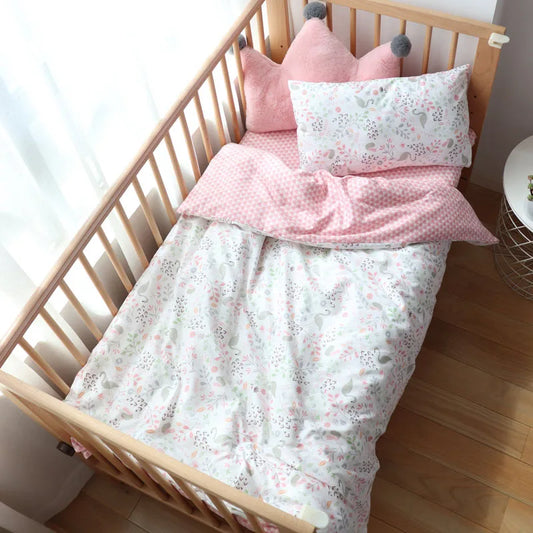 Baby Crib Bedding Pillowcase Duvet Cover & Sheet (3 Pack) Swan