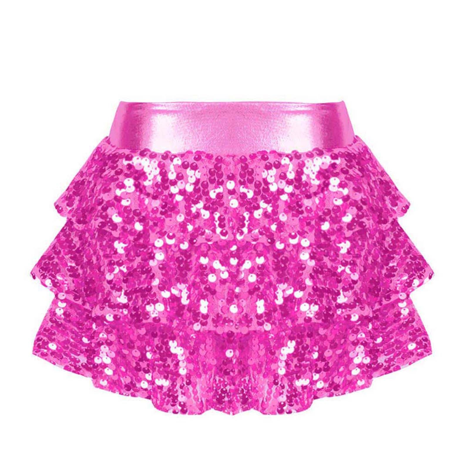 Girls Tiered Ruffle Dance Metallic Shiny Shorts (Age 4-16 YEARS)
