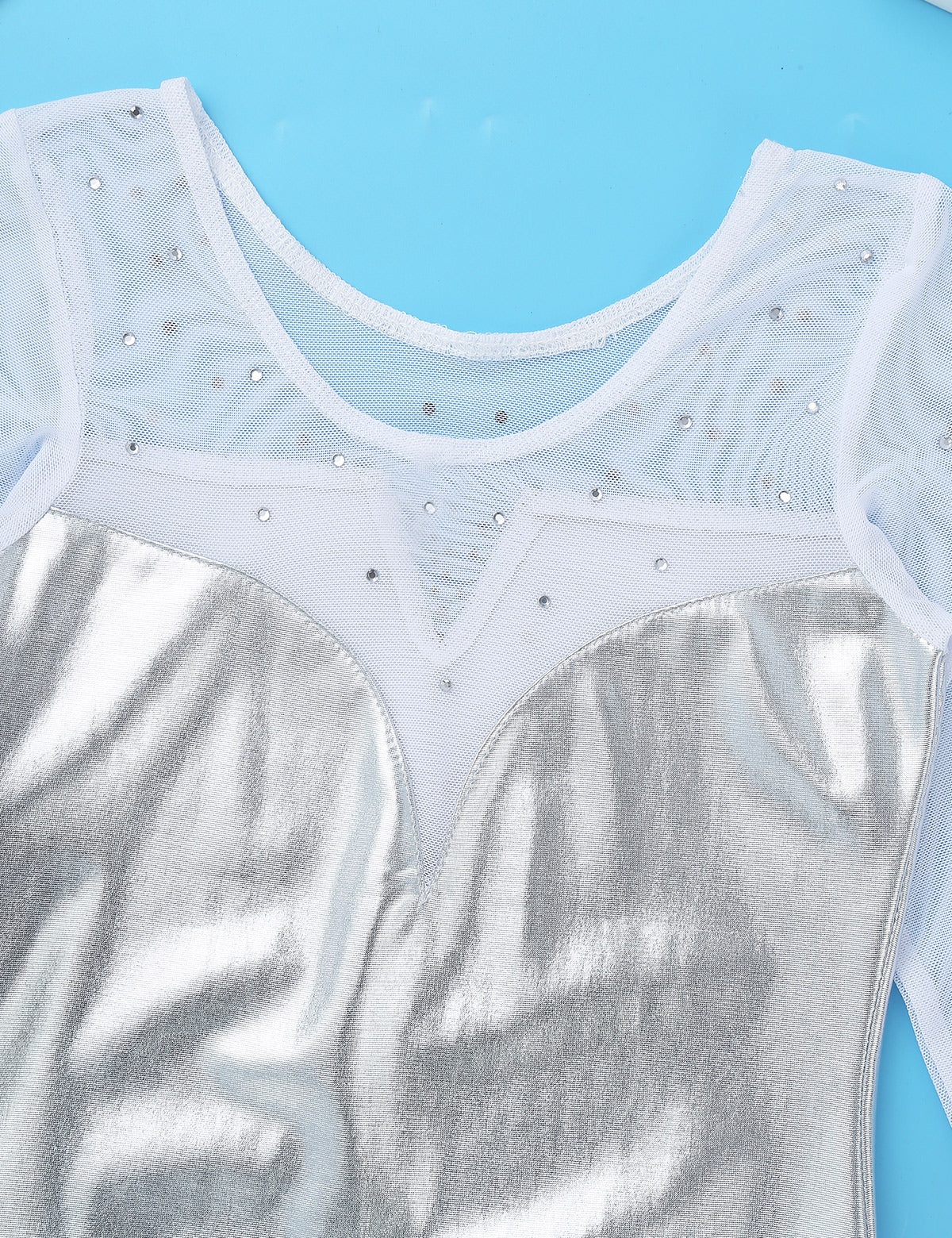 Girls Sparkly Rhinestone Ballet Dance Gymnastics Leotard & Shorts (Age 4-12 YRS)