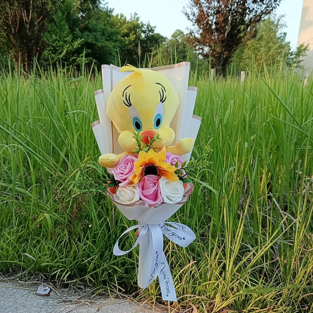 Lilo & Stitch Plush Flower Model Bouquet | Soft Plush Rose Bouquet - Valentines Gift Multi 8