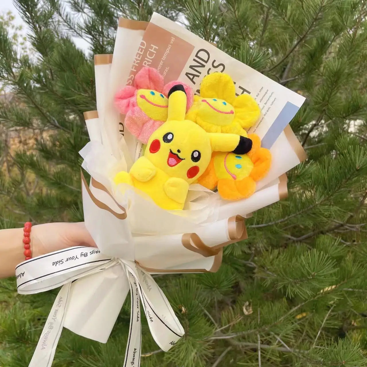 Plush Pokemon Pikachu Stuffed Toy Flower Gift Bouquet