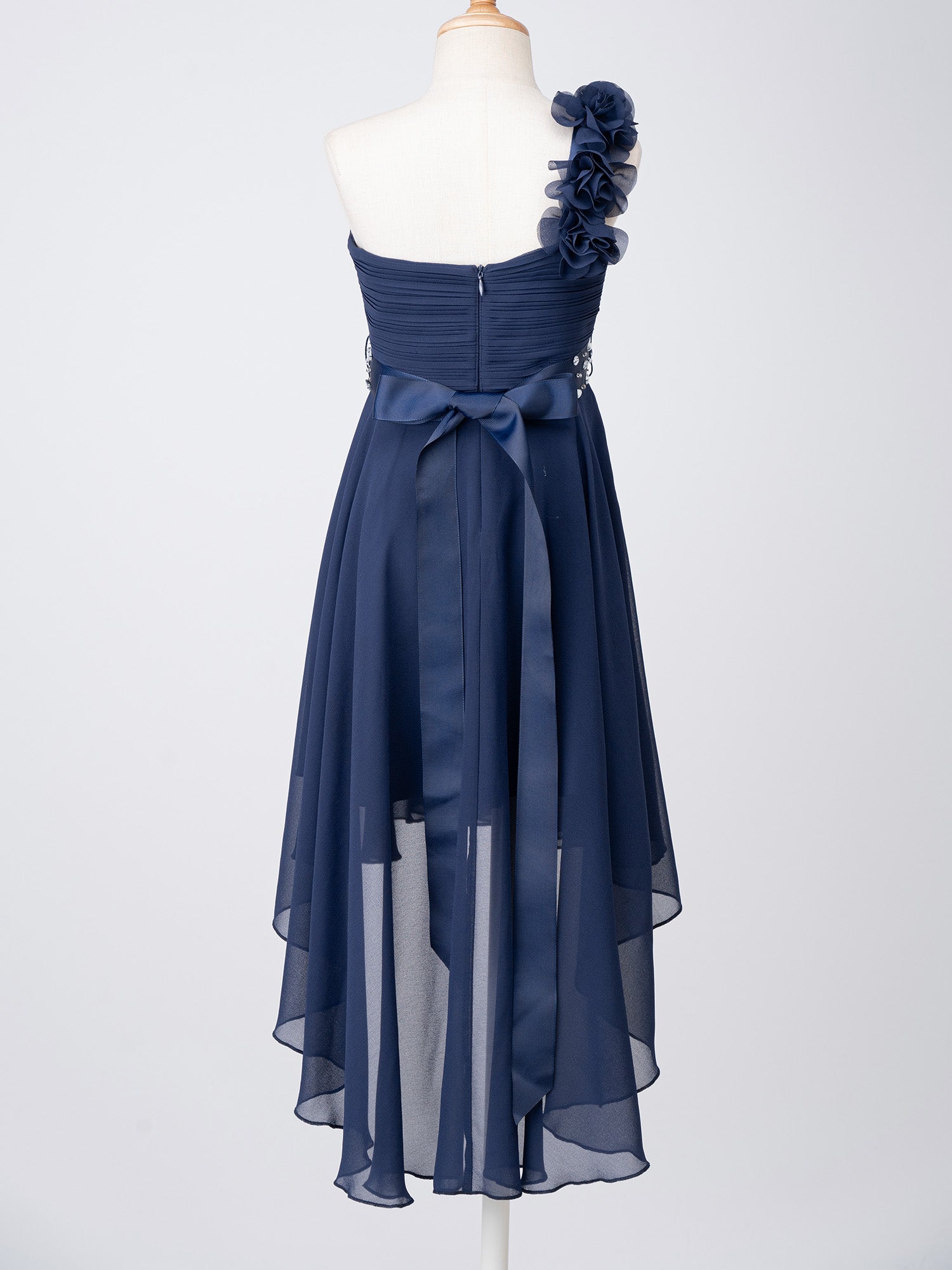 Girls One Shoulder Asymmetrical Hem Dress (Age 6-16 YRS)