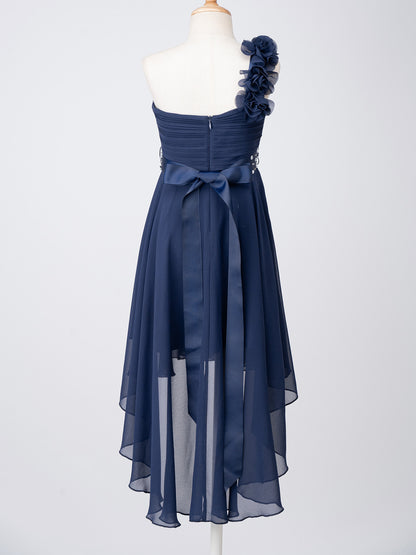 Girls One Shoulder Asymmetrical Hem Dress (Age 6-16 YRS)