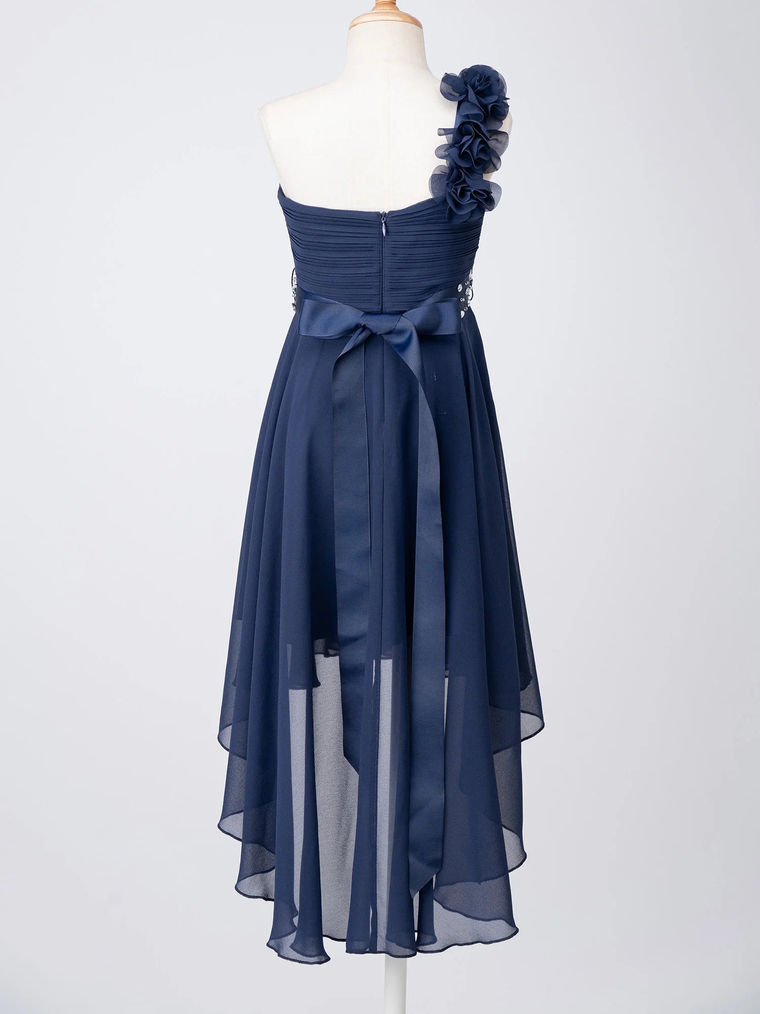 Girls One Shoulder Asymmetrical Hem Dress (Age 6-16 YRS)