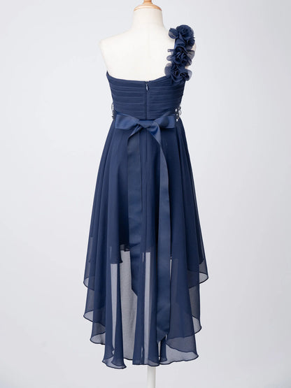 Girls One Shoulder Asymmetrical Hem Dress (Age 6-16 YRS)