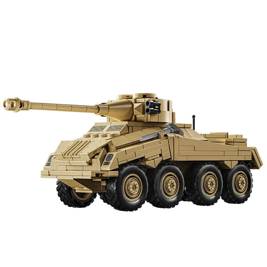 World War II German Sd.Kfz.234 Heavy Armored Reconnaissance Tank Gun DIY Model Building Blocks 426PCS