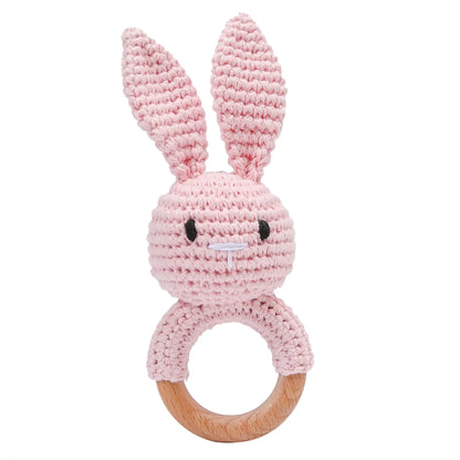 Baby Crochet Bunny Rattles Pink Punny