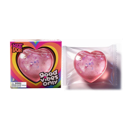 NeeDoh Good Vibes Only Heart – Super Solid Squish Sensory Stress Relief Toy Pink