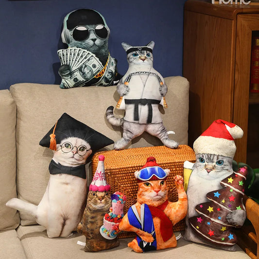 Plush Funny 3D Cat Plush Stuffed Toy 30-40cm