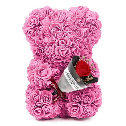 Rose Teddy Bear Bouquet – Handmade Gift Box for Valentine’s Birthdays & Special Occasions Pink