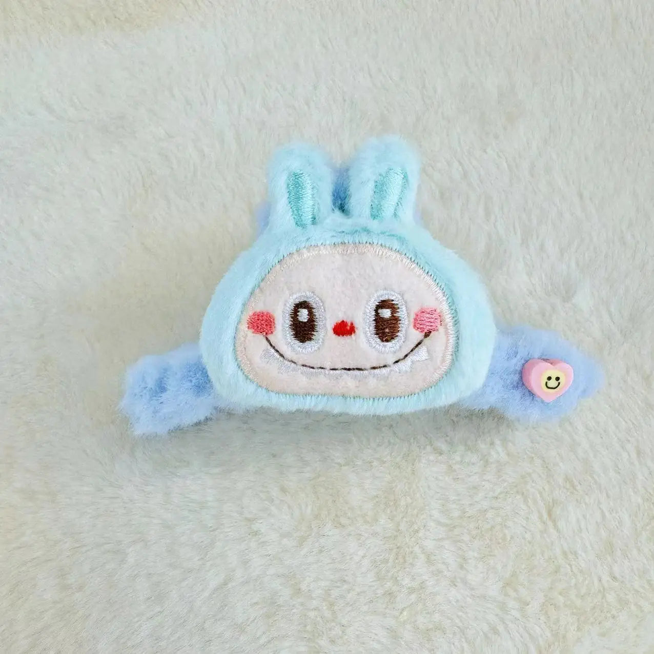 Labubu Double‑Sided Fabric Hair Clips | 3D Labubu Doll Barrettes Blue