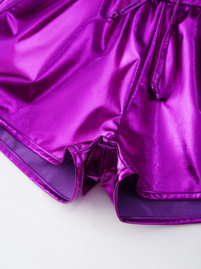Girls Metallic Drawstring Shorts (Age 3-12 YRS)