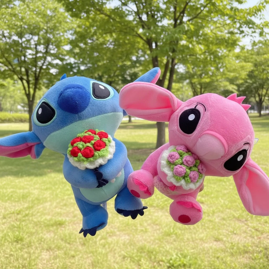 Lilo & Stitch Couple Plush Models | Cute Cartoon Stuffed Dolls • Kawaii Pendant Toys