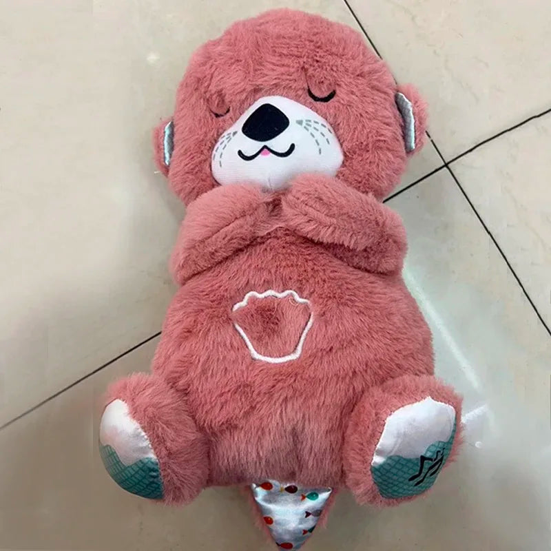 Baby Plush Breathing Bear Soothing Sleep Playmate Otter Toy Violet