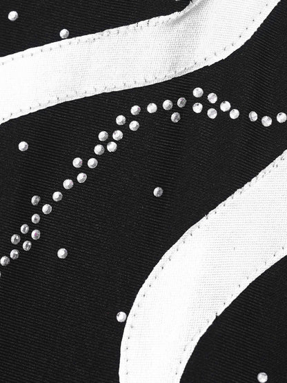 Girls Rhinestone Figure Skating Leotard Dress (Age 6-16 YRS)