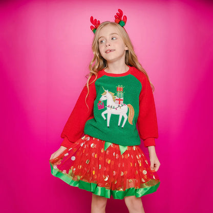 Girls Fleece Jumper (Age 3-12YRS) Red