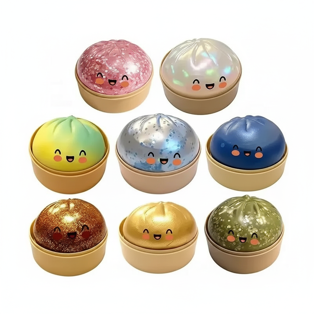 Ultra Rare Gold Glitter Dumpling Squishy – Sensory Stress Toy