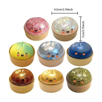 Ultra Rare Gold Glitter Dumpling Squishy – Sensory Stress Toy