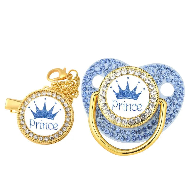 Luxury ‘Princess’ Rhinestone Crown Pacifier Dummy Clip
