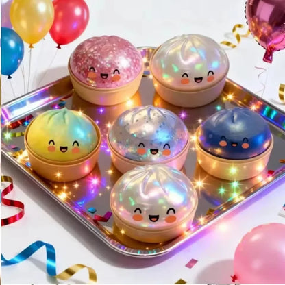 Ultra Rare Gold Glitter Dumpling Squishy – Sensory Stress Toy