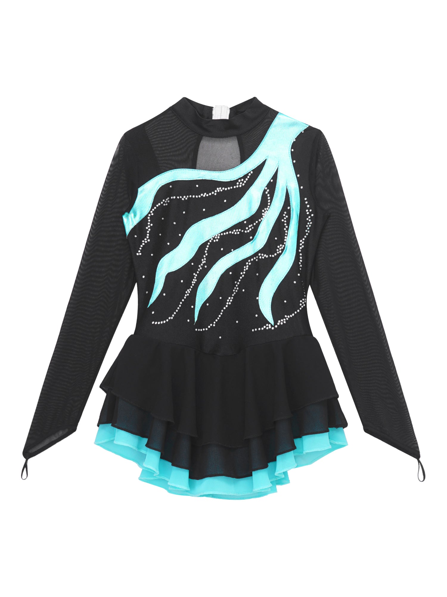 Girls Rhinestone Figure Skating Leotard Dress (Age 6-16 YRS)